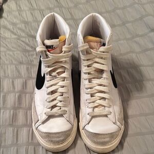 Nike Blazers White and Black High-Top Sneakers
